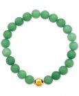 Macy’s Gold-Tone Faceted Bead Green Stone Stretch Bracelet $37.50