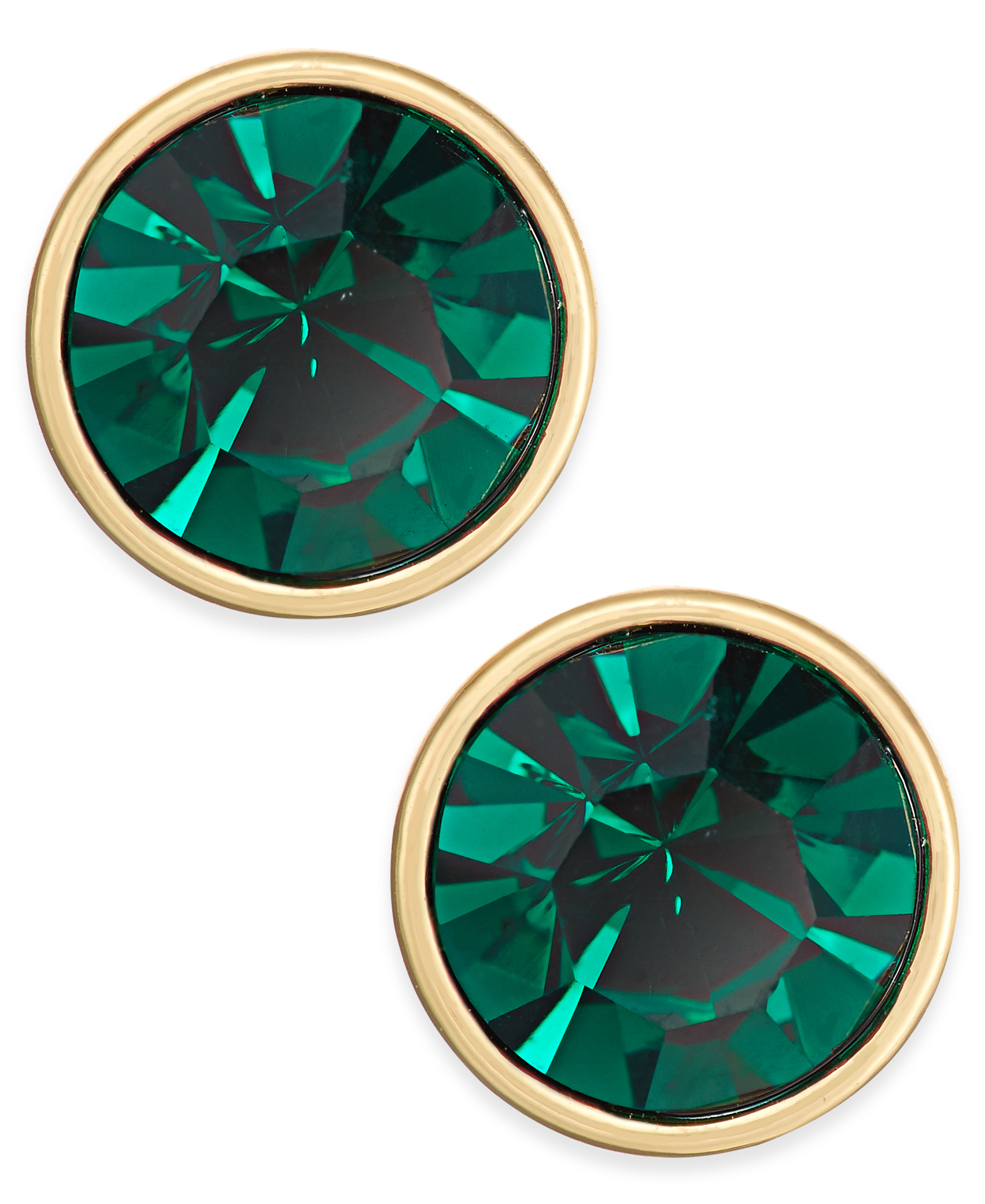 kate spade new york Gold-Tone Green Crystal Stud Earrings $38