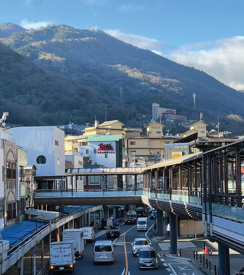 Mountain views from downtown Hokone-Yumoto