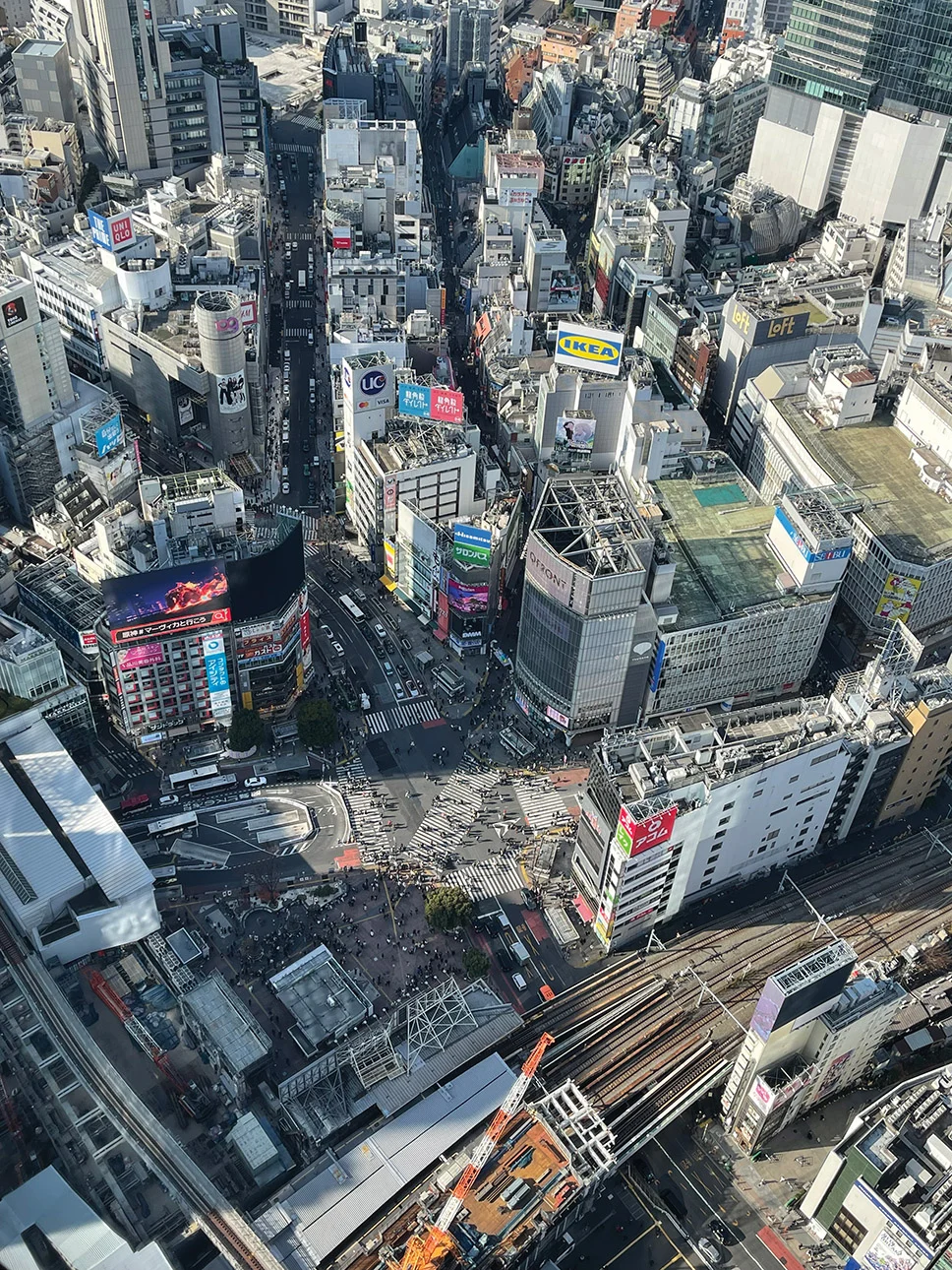 Shibuya Crossing from above at Shibuya Skyobservation Deck