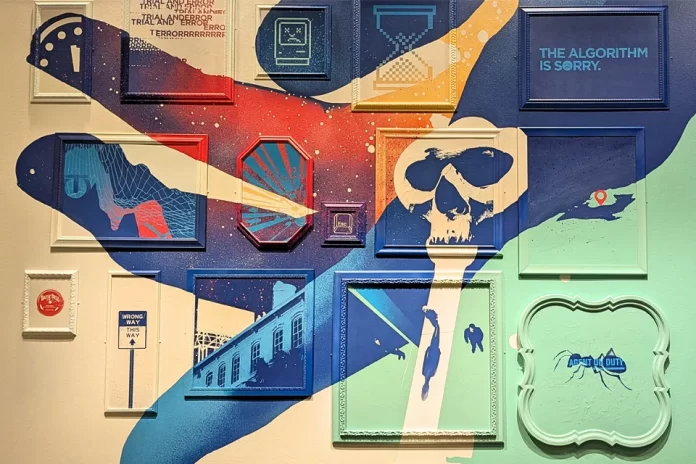 Detail of mural by Tes One.
