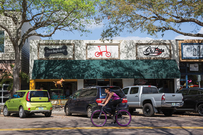 Biking on Central Ave.